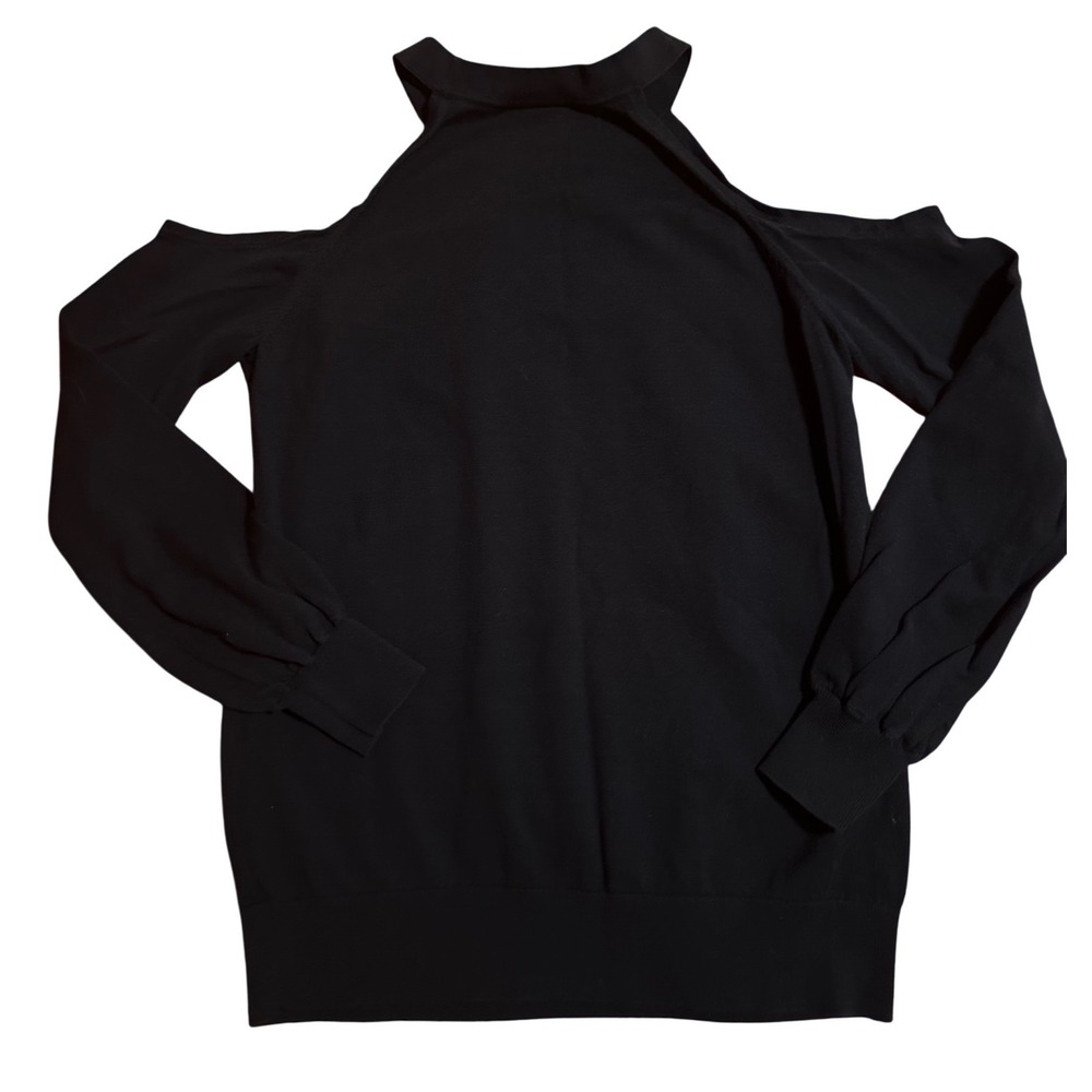 Trina Turk Navy‎ Cold Shoulder Pima Cotton Knit Sweater Top Womens Sz S - Picture 2 of 6
